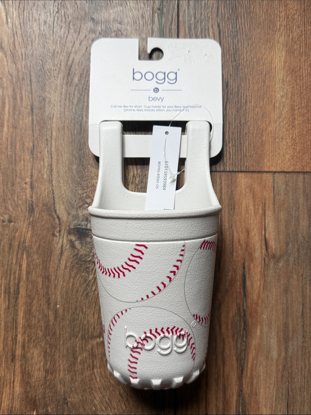 BOGG BAG White Baseball Stitch Bevy Cup Holder with Red Details